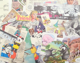 Paquete de efímeras de papel: 100 piezas vintage variadas para álbumes de recortes, collages, arte alterado y diarios. Incluye troqueles, tarjetas, sellos y más EP536