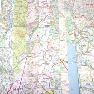 carte vintage en papier artisanal - env. Pièces de format A4 à partir d'un mélange de cartes anciennes. Grandes notes pour scrapbooking, carnet de voyage, collage M69
