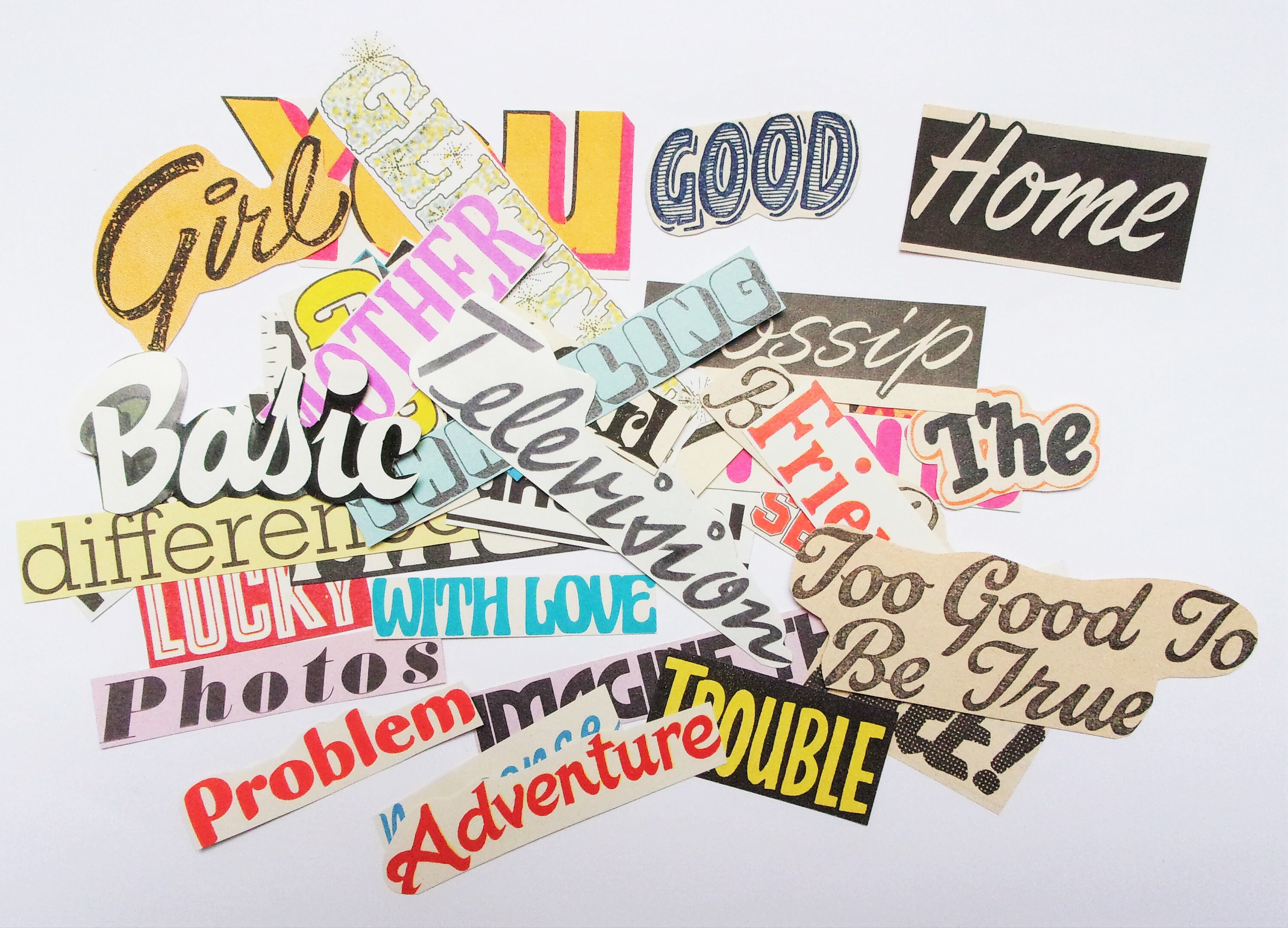 Vintage scrapbook words set of 40 paper words perfect for Etsy