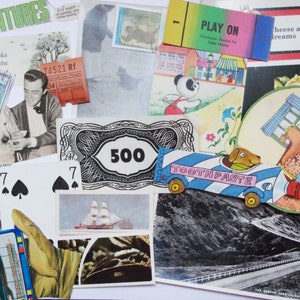 Small vintage paper ephemera pack: 20 mixed pieces for craft. Scrap pack of postcard, stamps. Pack for scrapbooks, journals, smash books image 2