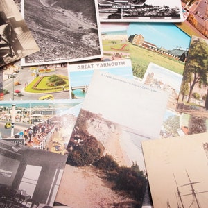 Vintage postcard job lot: mixed pack of 30 used and unused cards in colour, sepia, black and white. Ephemera for craft, art PC235