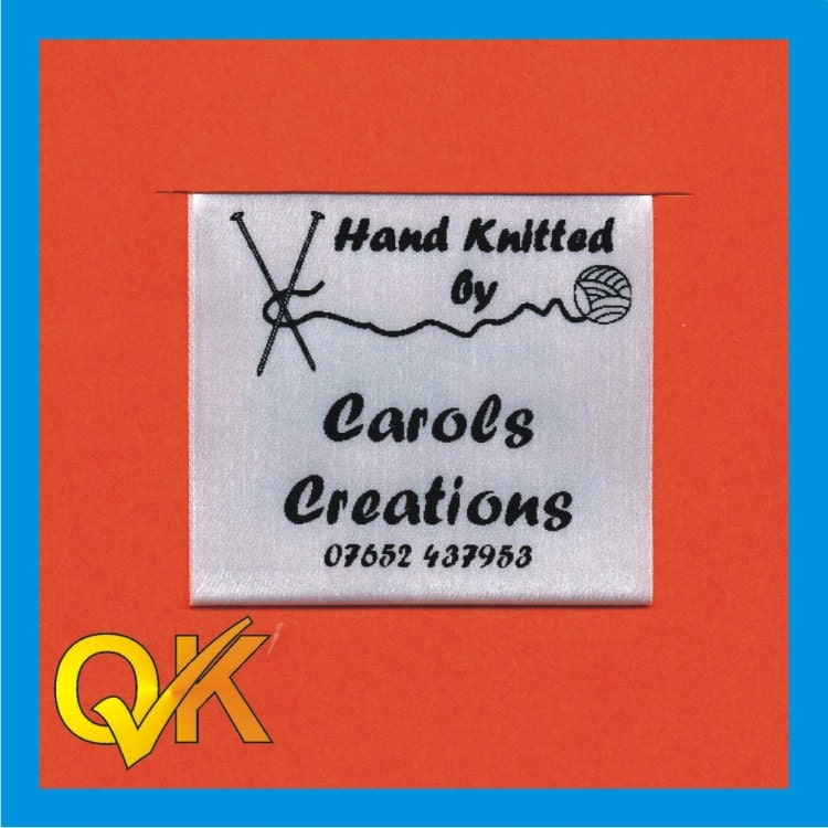 It is a graphic of Crafty Personalised Knitting Labels Uk This is a graphic of Crafty Personalised Knitting Labels Uk