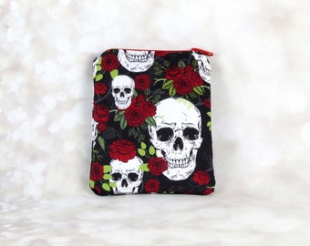 Red Roses and Skulls Notion Zip/Pouch Bag