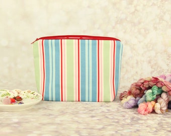 Candy Stripes Zip Bag/ Pouch
