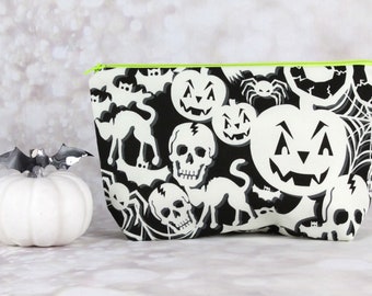 Glow in the Dark Haunted Halloween Notions Zip/Pouch Bag