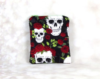 Red Roses and Skull Notion Zip/Pouch Bag