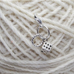 Tibetan Silver Dice Stitch Marker/ Progress Keeper.