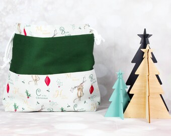 Christmas Mouse Drawstring Bag