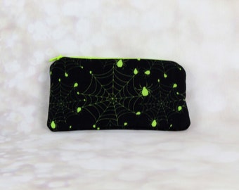 Glow in the Dark Spiders and Webs Notion Zip/Pouch Bag
