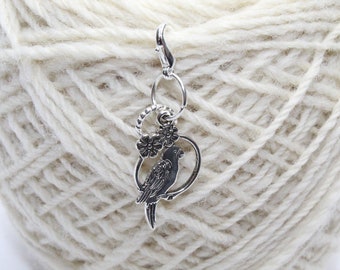 Tibetan Silver Bird Stitch Marker/ Progress Keeper.