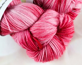 Candy Cane, SW Merino, Nylon, 5% Stellina Silver, 4Ply, 400m/100g