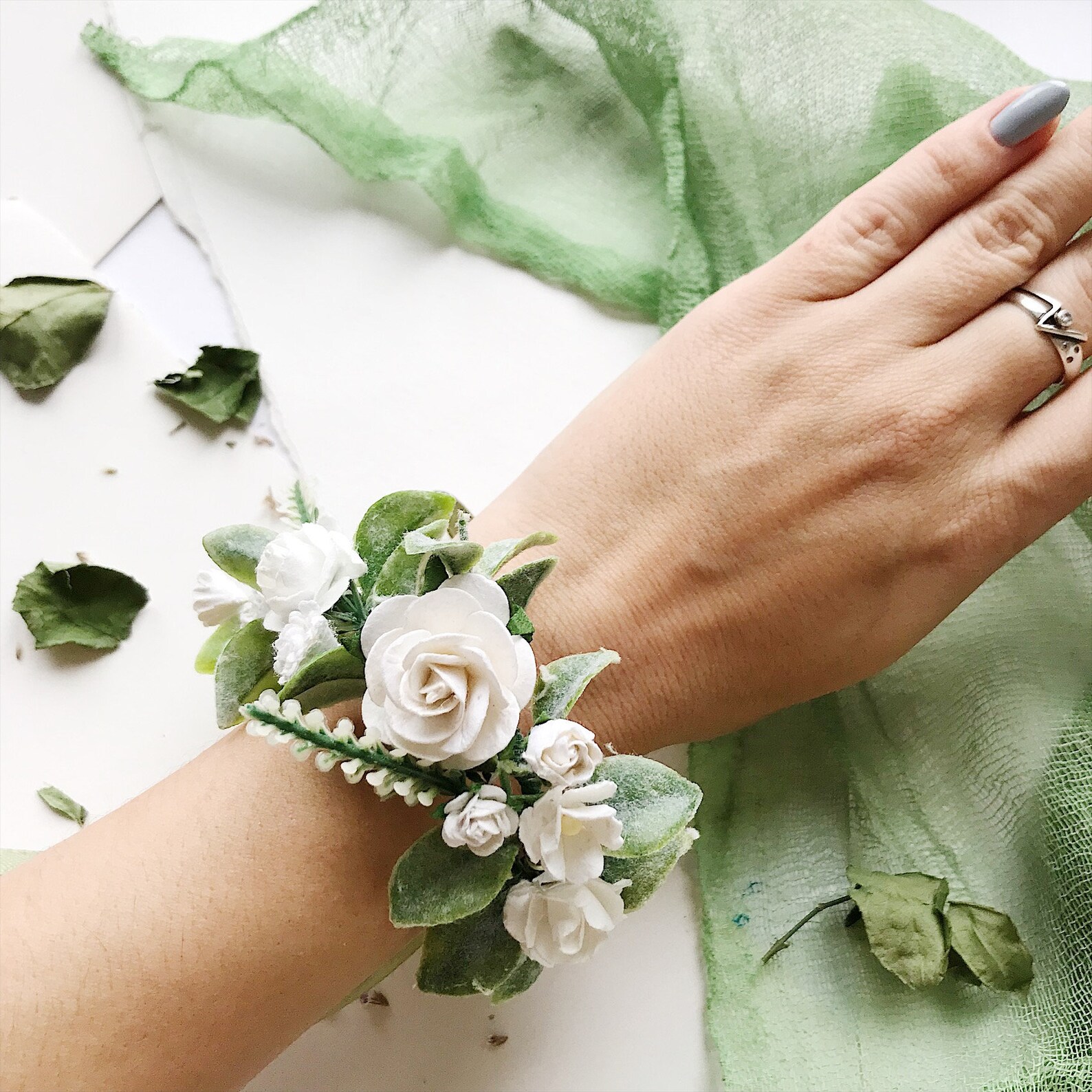 Ivory wrist corsage white wrist corsage flower wrist Etsy