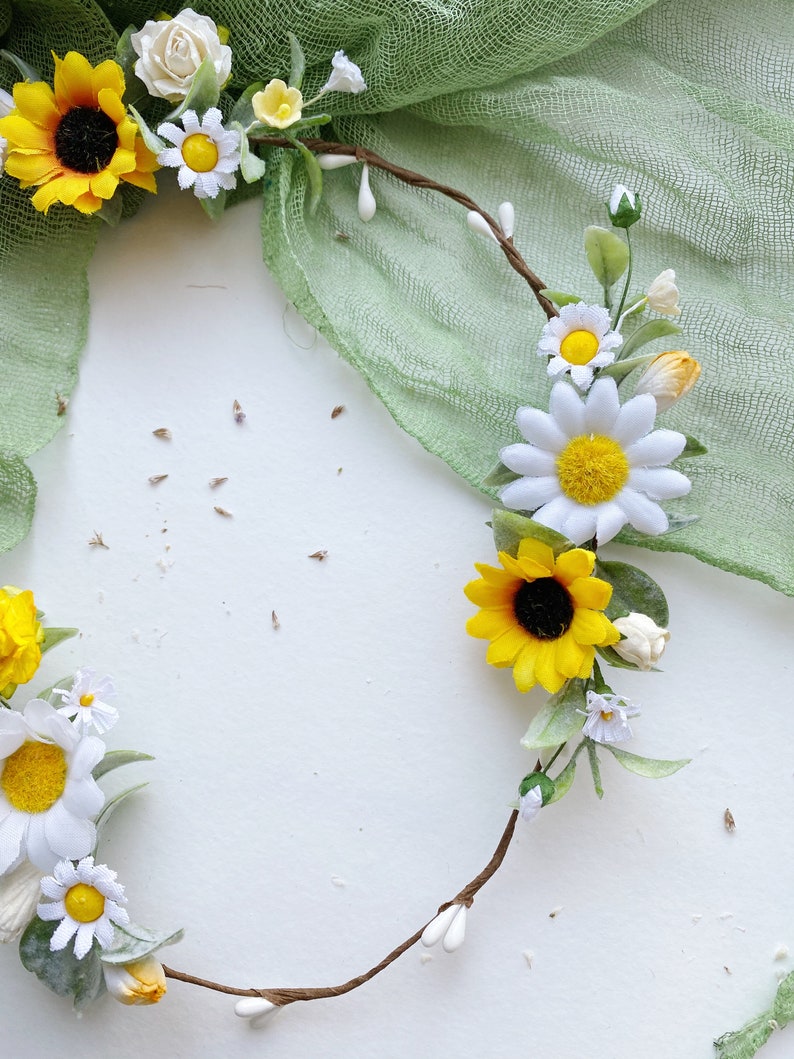 Sunflower headpiece daisy headpiece yellow bridal headpiece Etsy