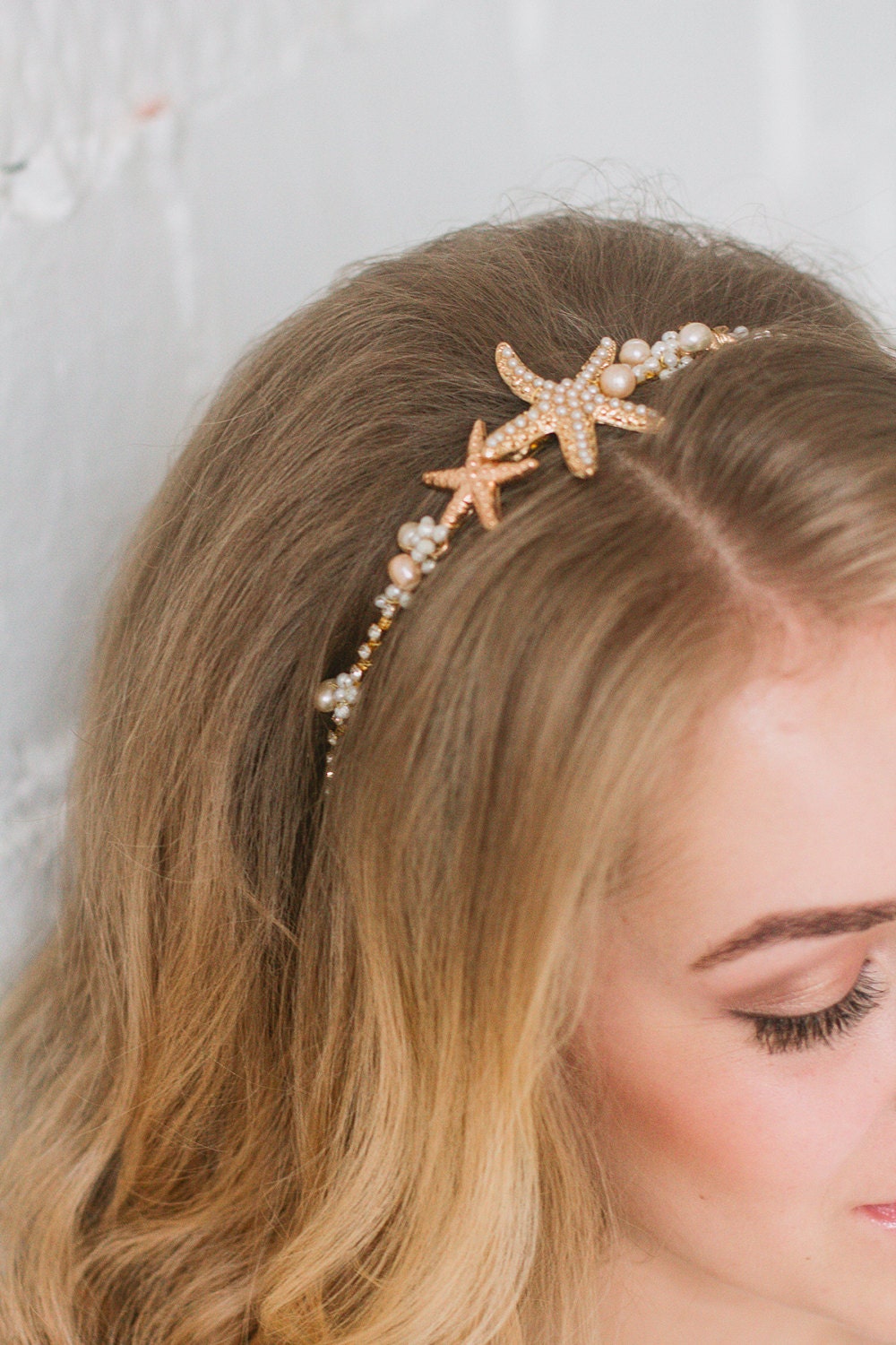 Corona nupcial de playa boda en la playa diadema de perla Etsy