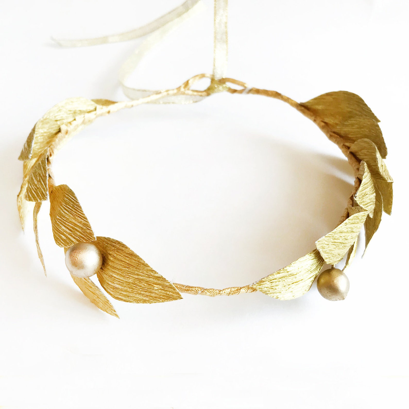Greek Crown Gold Flower Crown Gold Leaf Flower Crown Etsy