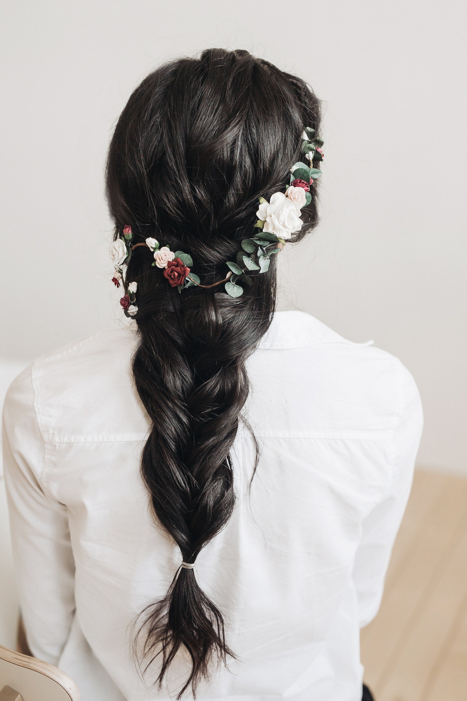 Flower hair vine fall bridal hair piece bridal floral hair Etsy