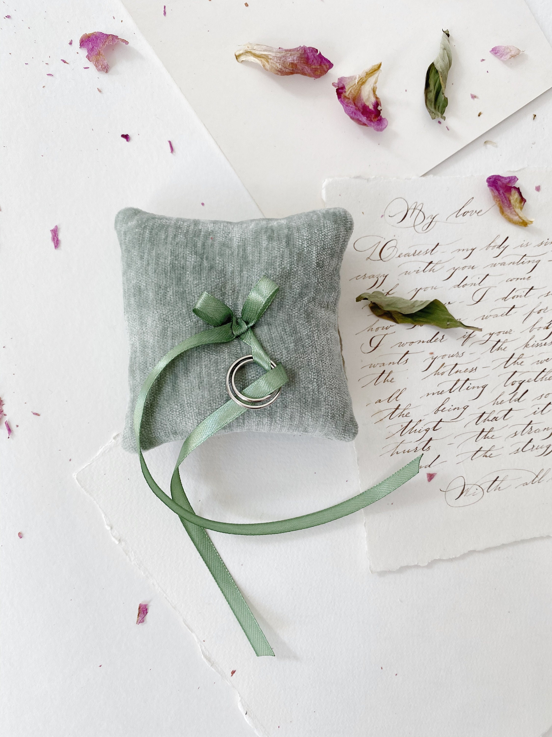 Light Green Ring Pillow Ring Bearer Pillow Ring Pillow Etsy