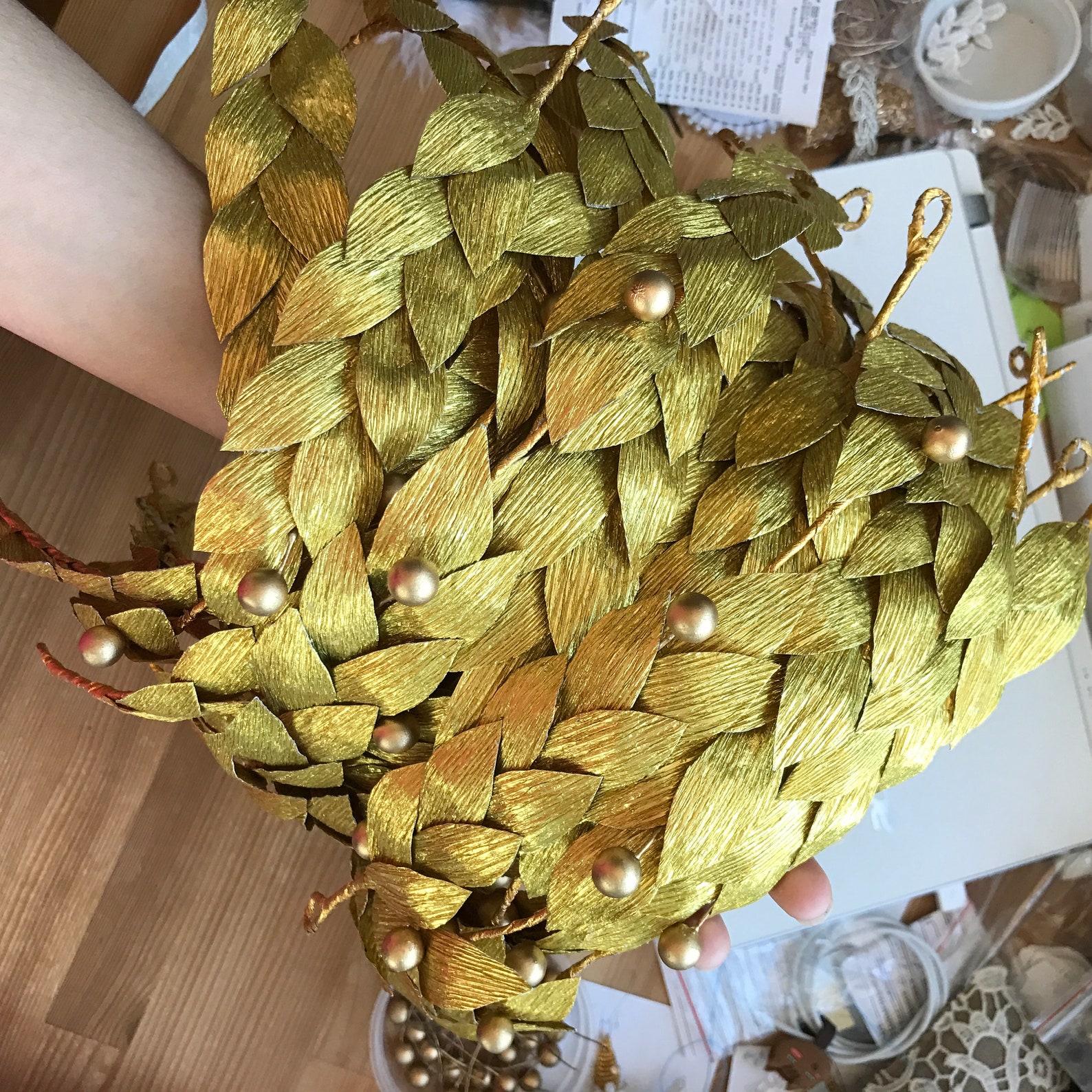 Greek Crown Gold Flower Crown Gold Leaf Flower Crown Etsy