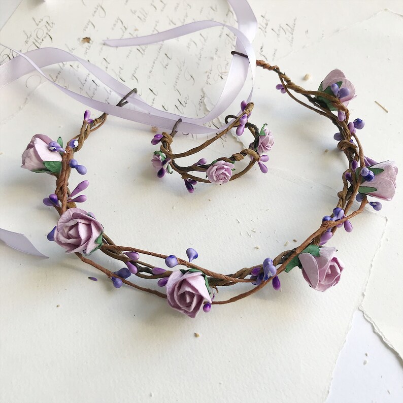Lilac Flower Crown Bridal Flower Crown Floral Crown Bridal Etsy