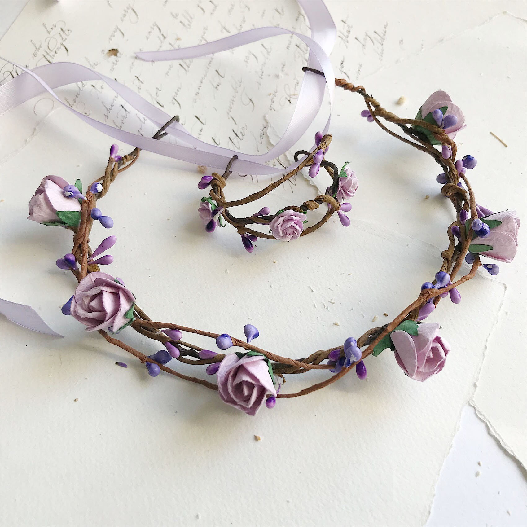 Lilac Flower Crown Bridal Flower Crown Floral Crown Bridal Etsy