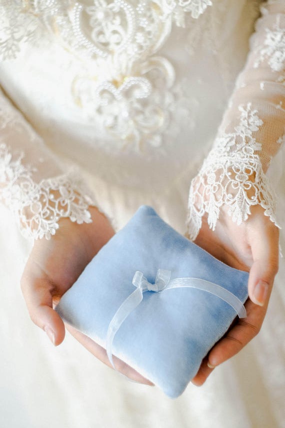Blue Ring Pillow Ring Bearer Pillow Ring Pillow Wedding Etsy