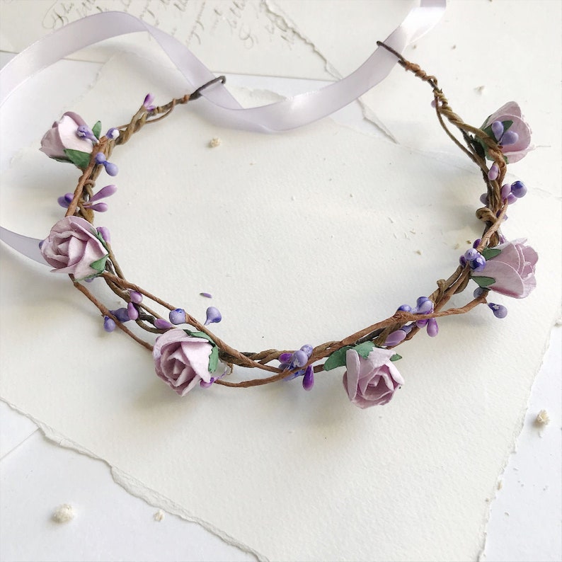 Lilac Flower Crown Bridal Flower Crown Floral Crown Bridal Etsy