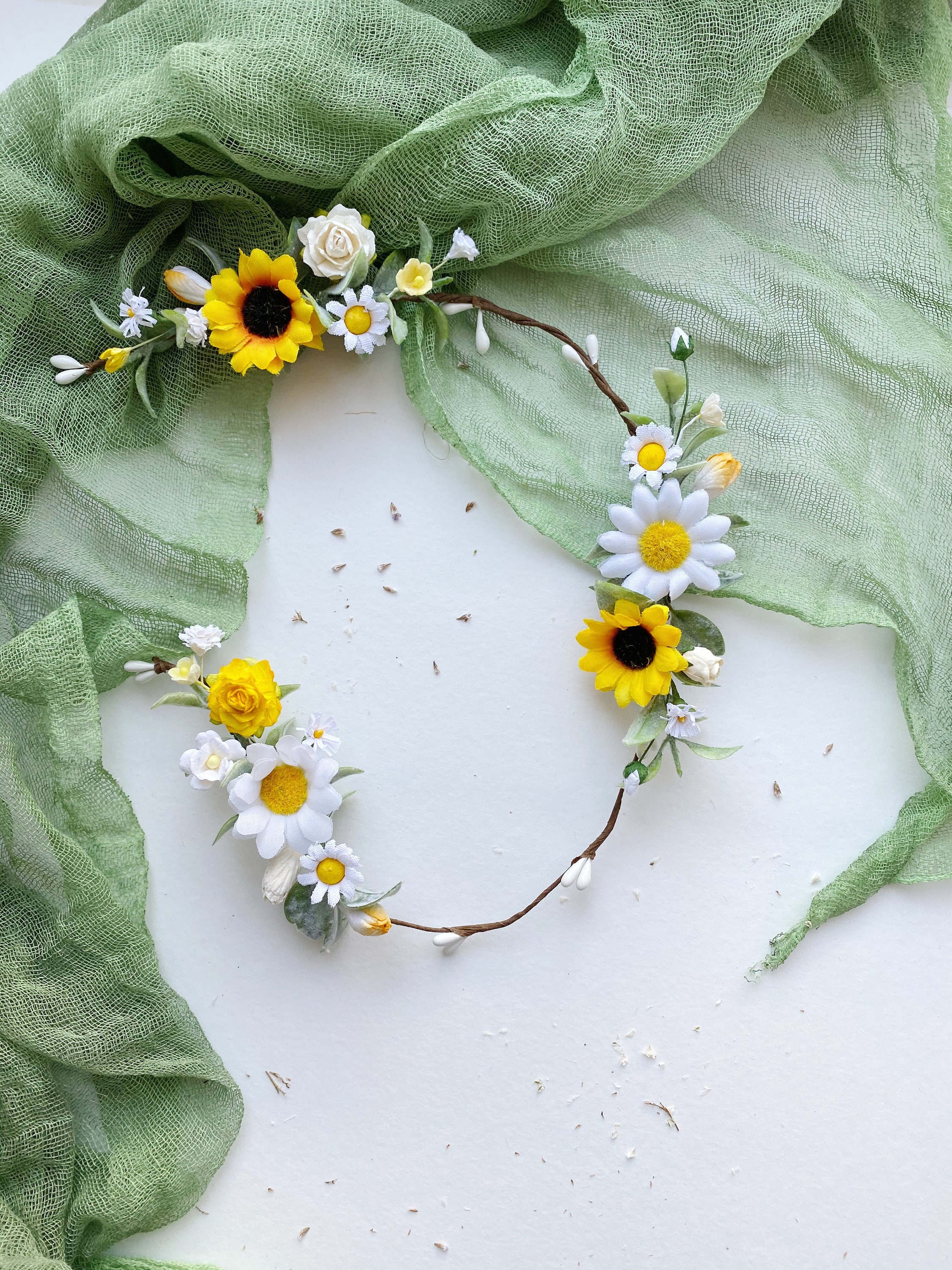 Sunflower headpiece daisy headpiece yellow bridal headpiece Etsy