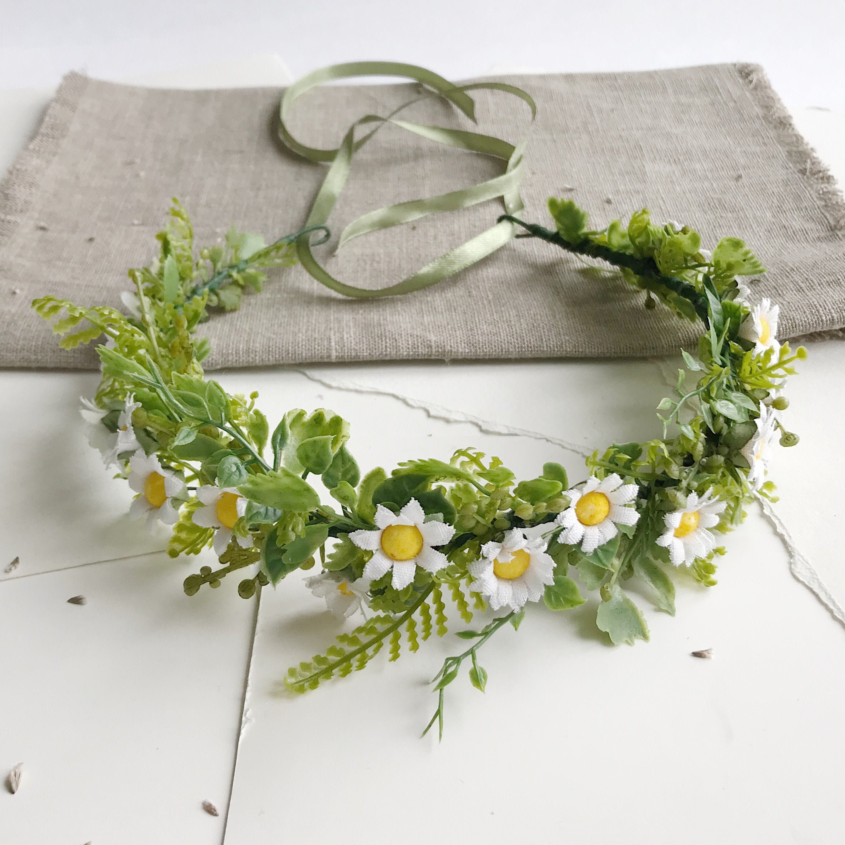 Daisy flower crown Bridal flower crown Bridal floral crown Etsy