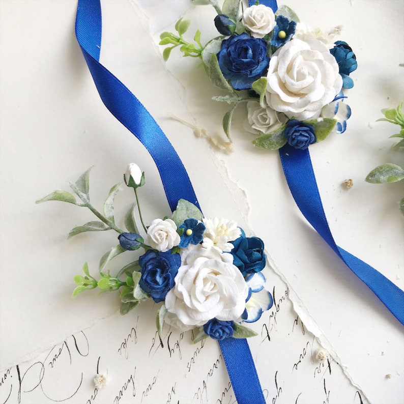 flower bobby pins blue floral hair pins blue flower bobby pins set of 9 hair pins Blue flower hair pins ivory bridal flower hair clip