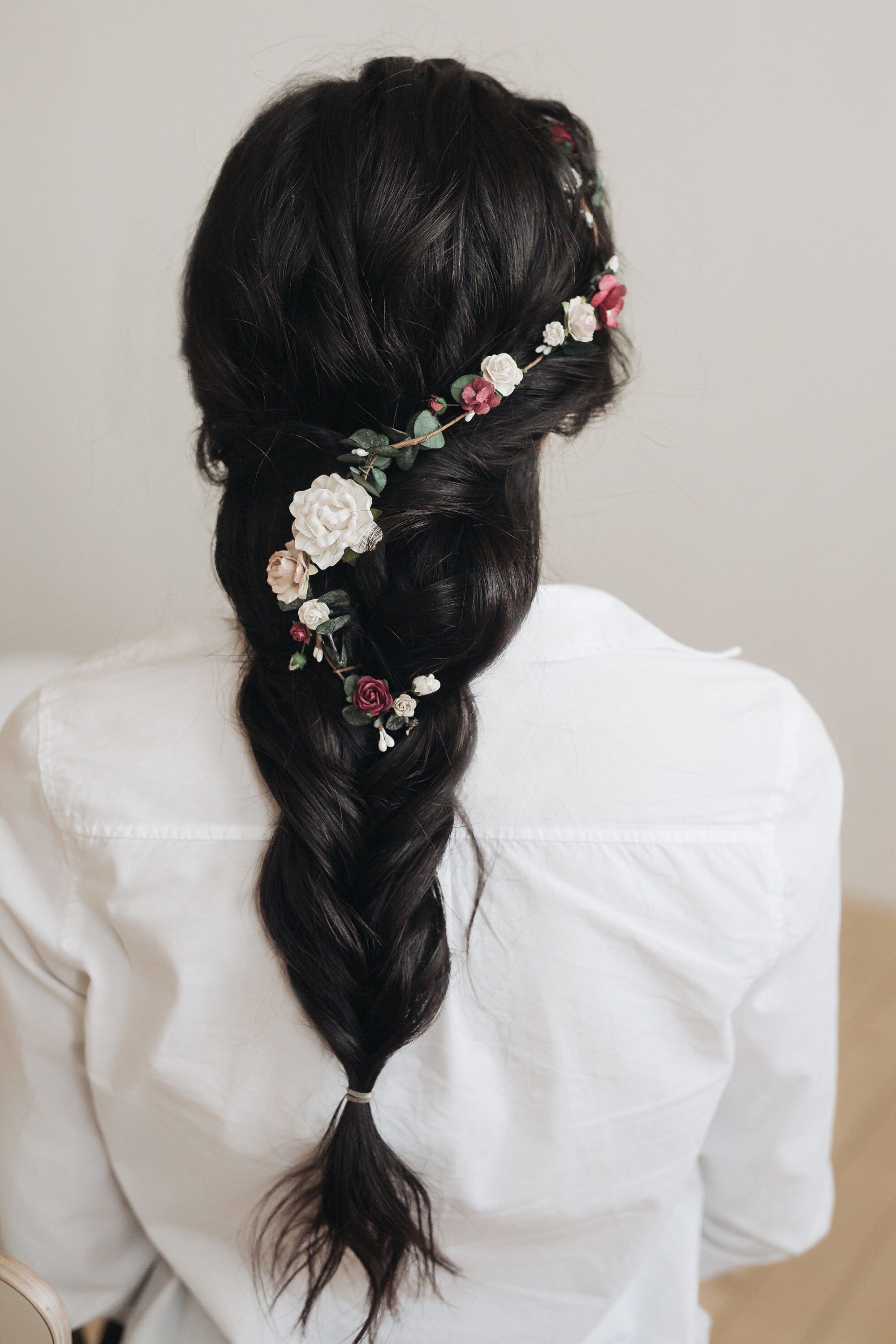 Fall bridal hair piece bridal flower hair vine floral hair Etsy