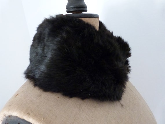 Antique black mink fur neck collar scarf shawl wr… - image 5