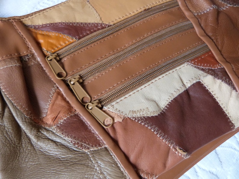 Vintage Leather Patchwork Hand Bag Shoulder Bag Purse Handbag Cross ...