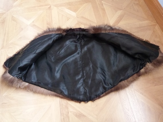Antique silver fox fur pelt cape cope wrap stole … - image 8