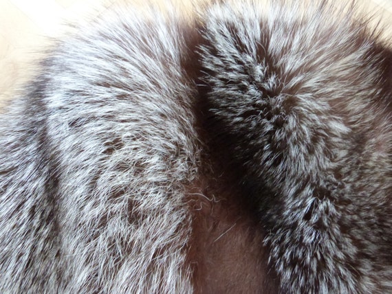 Antique silver fox fur pelt cape cope wrap stole … - image 6