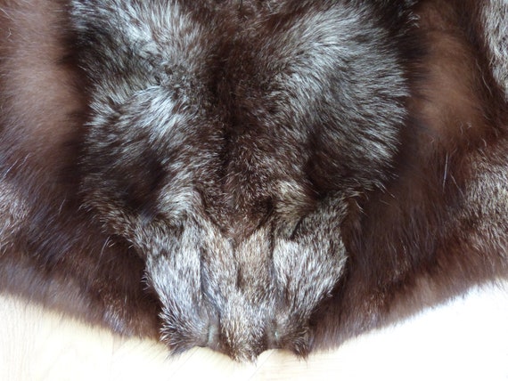 Antique silver fox fur pelt cape cope wrap stole … - image 5
