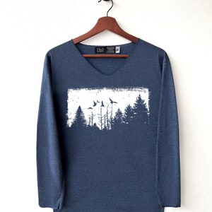 Forest Shirt Camping Shirt Adventure T-Shirt Long Sleeve High Quality Graphic T-Shirts Unisex image 3