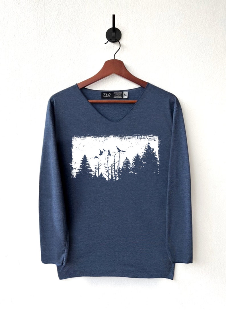 Forest Shirt Camping Shirt Adventure T-Shirt Long Sleeve High Quality Graphic T-Shirts Unisex image 3