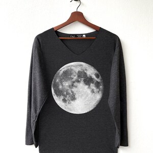 Full moon Shirt The Moon Shirt Moon night Shirt Adventure T-Shirt Long Sleeve High Quality Graphic T-Shirts Unisex