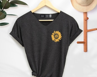 Sunflower pocket Shirt flowers Shirt my flowers Shirt T-Shirt High Quality Graphic T-Shirts Unisex