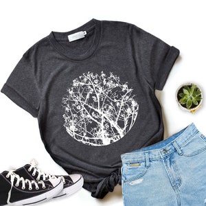 T-shirt graphique branche d&#39;arbre : t-shirt unisexe doux en coton mélangé