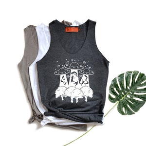 UFO abduction Shirt ufo Shirt ufo print Tanks Tops High Quality Graphic Unisex