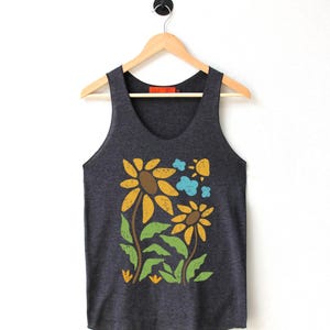 Colorful Flowers Tank Top: Unisex Graphic Shirt