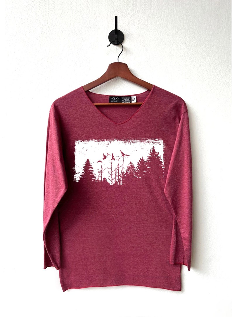 Forest Shirt Camping Shirt Adventure T-Shirt Long Sleeve High Quality Graphic T-Shirts Unisex image 4