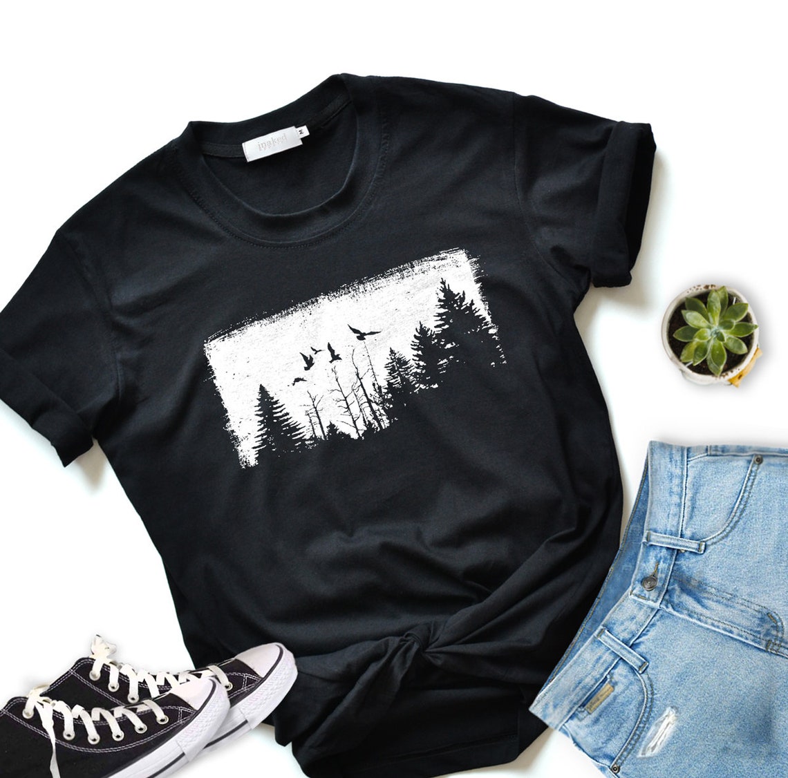 Forest Shirt Forest Graphic Shirt Backpacking Tshirt High Etsy UK