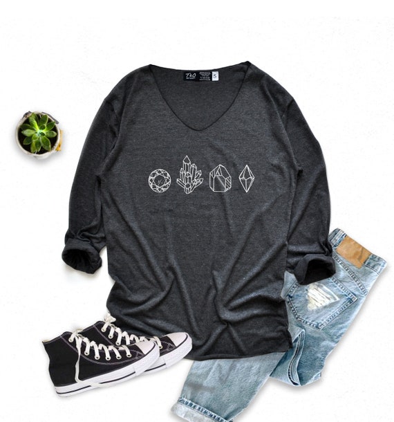 Gemstone Shirt Jewel Shirt gem TShirt Long Sleeve High Etsy