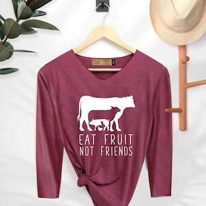 Eat Fruit Not Friends Vegan Langarm-Shirt