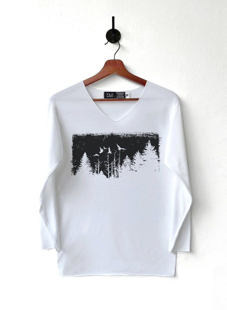 Forest Shirt Camping Shirt Adventure T-Shirt Long Sleeve High Quality Graphic T-Shirts Unisex image 5