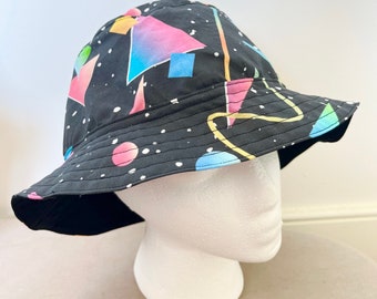 Retro Geometric Pattern Bucket Hat | handmade, retro, accessory