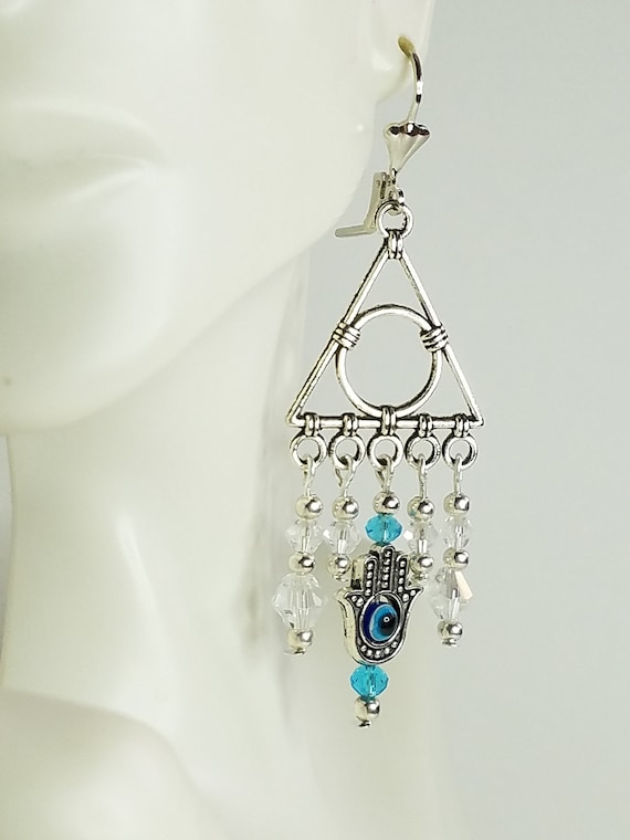 Hamsa Earrings, Hand