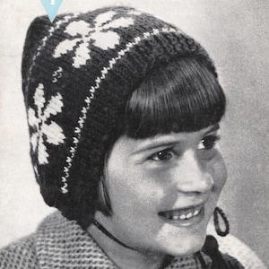 1940er Jahre niederländische Kindermütze PDF DOWNLOAD, Vierziger Mädchen Strickmütze, Bestway A2734 Strickanleitung
